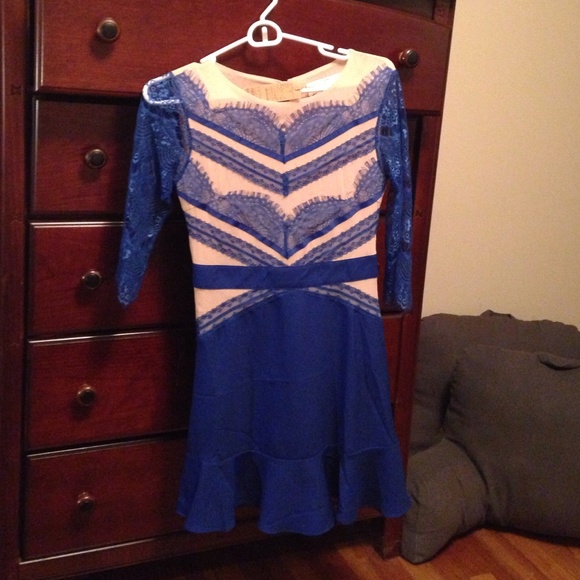 Blue and nude lace dress.  NWT.