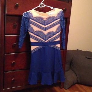 Blue and nude lace dress.  NWT.