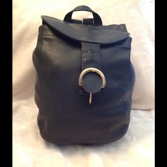 Black Coach leather knapsack
