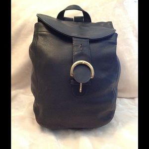 Black Coach leather knapsack