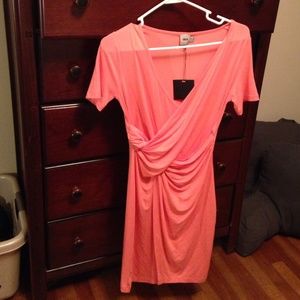 Coral wrap style dress from Asos. NWT.