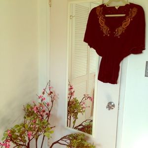 Beautiful boho chic embroidered top