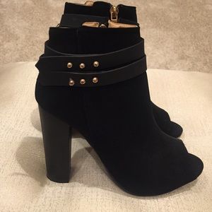black and gold booties