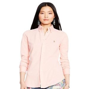 Ralph Lauren Pink Polo Slim Fit Oxford