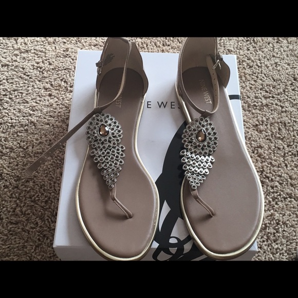 Silver Nine West Sandles Brand New