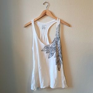 white & grey tank top