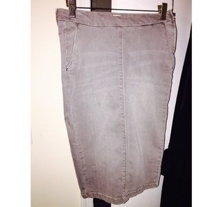 Grey Zara Basic Denim Skirt