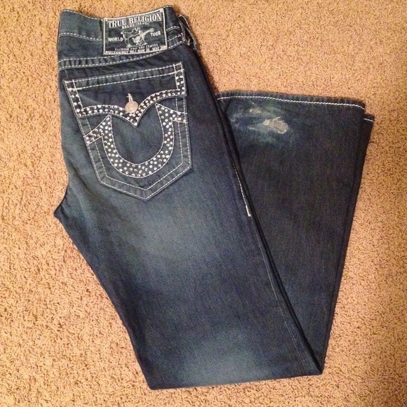 TRUE RELIGION SWAVORSKI JEWELED JEANS 36"34