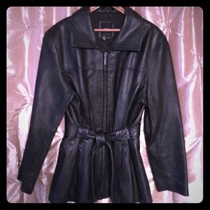 Black leather jacket