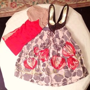 Glowing Leaf Anthropologie Skirt