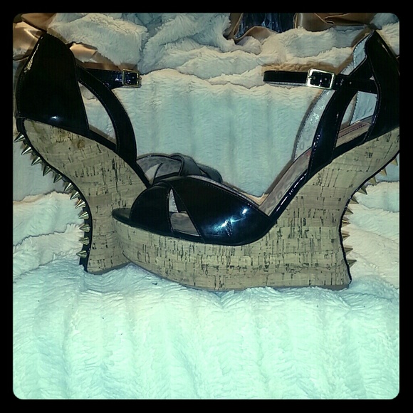BETSY JOHNSON cute...studded wedges.