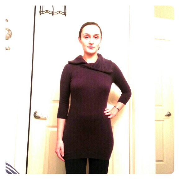 Beautiful dark purple 100% cashmere mini dress