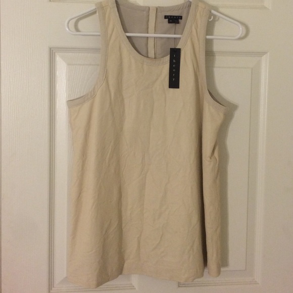 Theory "LINDIN" Sleeveless Leather Top
