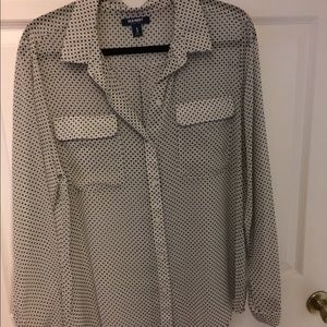 Sheer black dot blouse