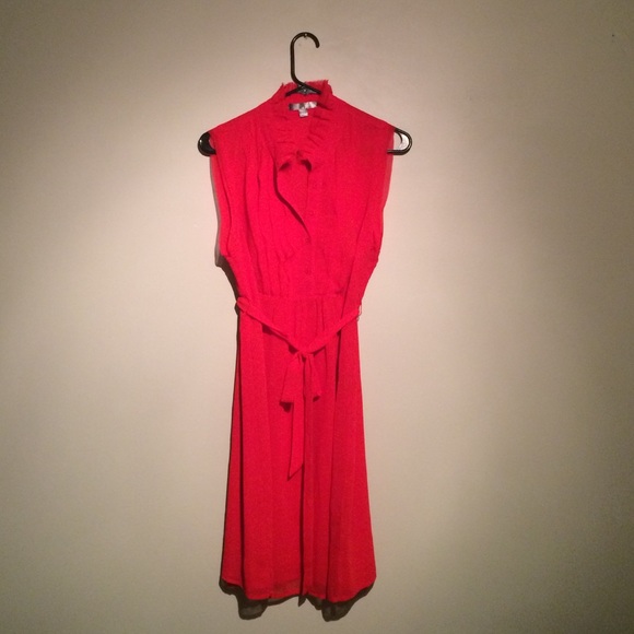 Cherry Red Button-Up Dress