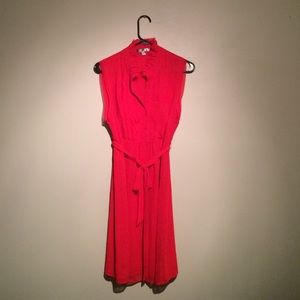 Cherry Red Button-Up Dress