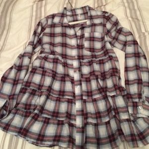 Free people flannel with pleated waist