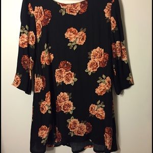 Black dress with flowers