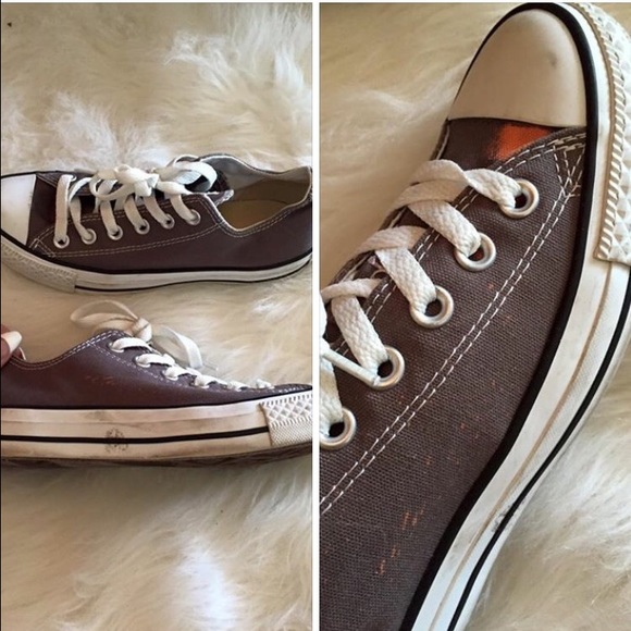 Gray Converse (has a bleach mark on the shoe)