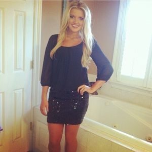 Black dress with sequin bottom