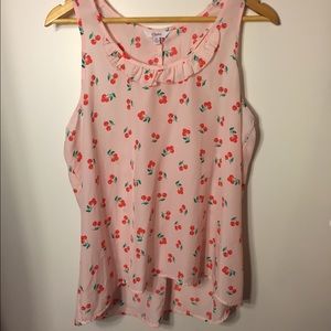Cherry sleeveless blouse