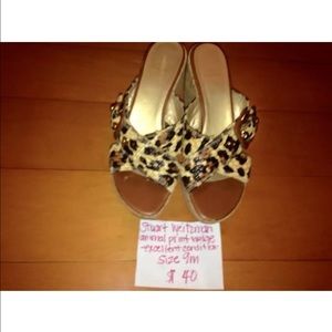 Stuart Weitzman animal print wedges 9