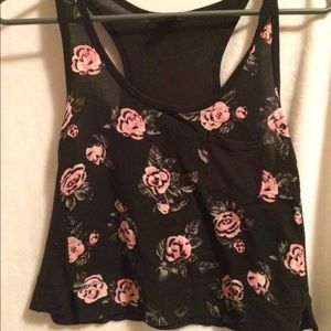 cropped floral tank top