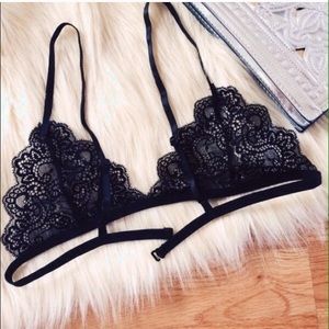 Black lace bralette