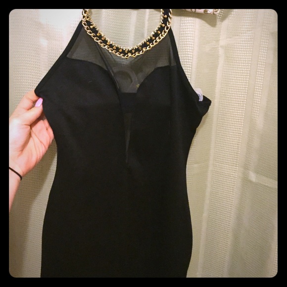 Black dress with cleavage