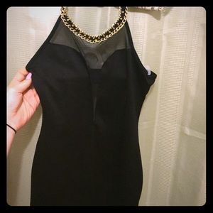 Black dress with cleavage