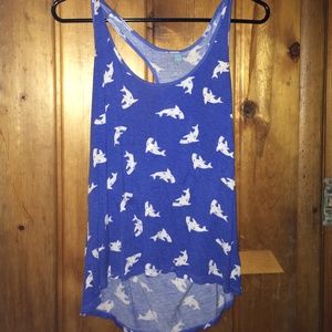 Pac Sun Racerback shark crop top