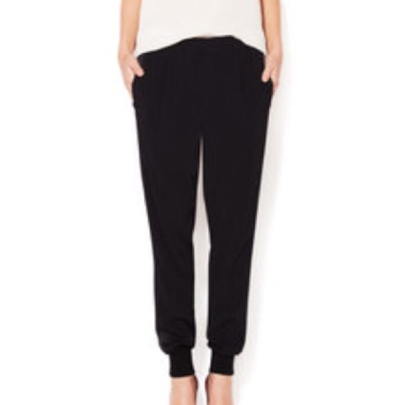 Vince Pants - VINCE black crepe tuxedo jogger pant