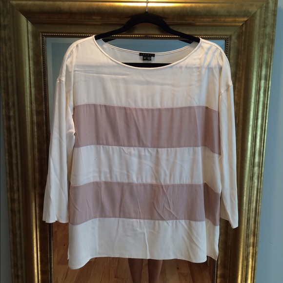 Theory Silk Striped Top
