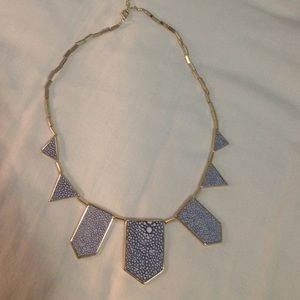 House of Harlow 1960 blue leather necklace