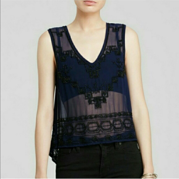 Free People Tops - Free People Run With It Embellished Top