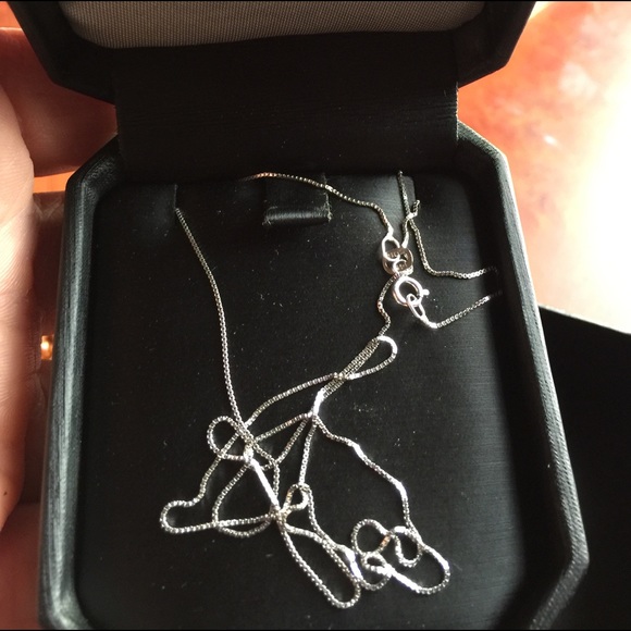 Mirrors box 14k white gold chain - Picture 1 of 4