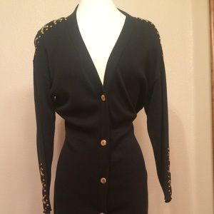 Black button down sweater dress