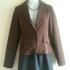 FINAL PRICE! BLAZER - Brown with Pink Pinstripes