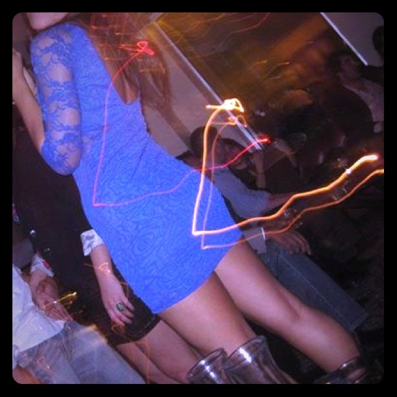 Blue lace party dress