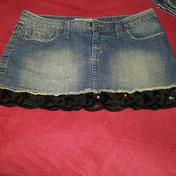 YMI Dresses & Skirts - SOLD*********Gorgeous Lace and Jean Skirt