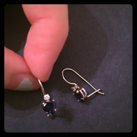 .925 Sterling Silver & Sapphire Earrings