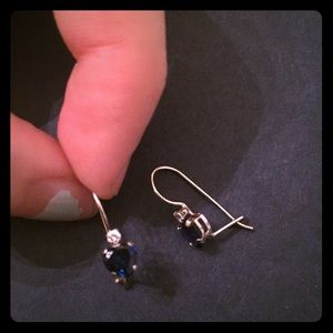 .925 Sterling Silver & Sapphire Earrings