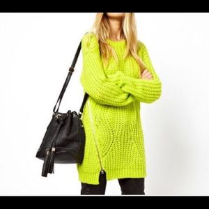 lemon green sweater