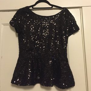 Sequin peplum shirt
