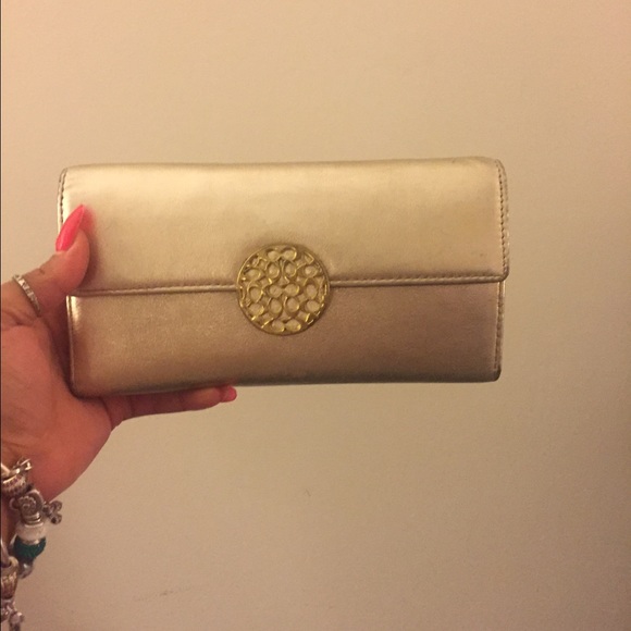 Gold authentic coach wallet - Picture 1 of 2