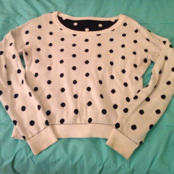 Reversible polka dot sweater