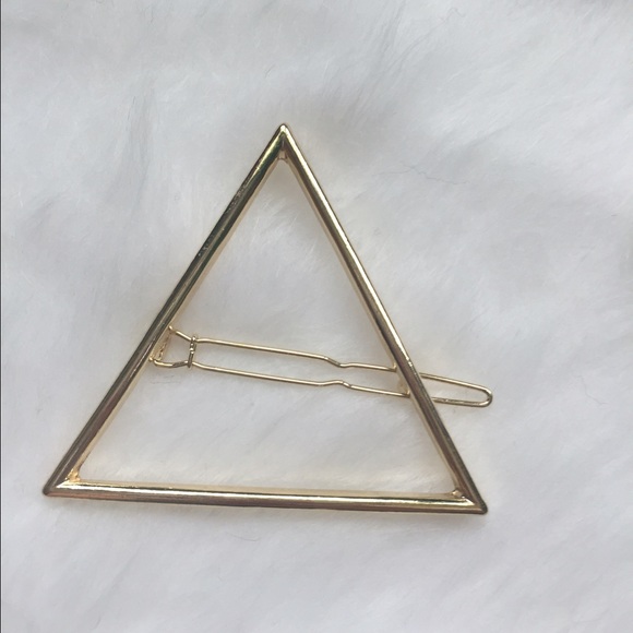 Gold triangle barrette - Picture 2 of 3