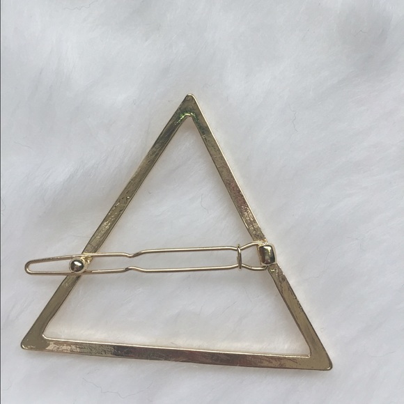 Gold triangle barrette - Picture 3 of 3