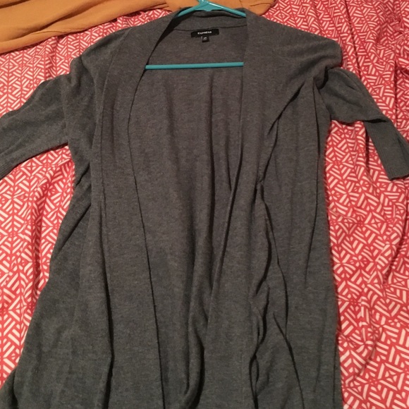 Grey short sleeved cardigan