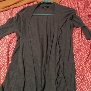 Grey short sleeved cardigan